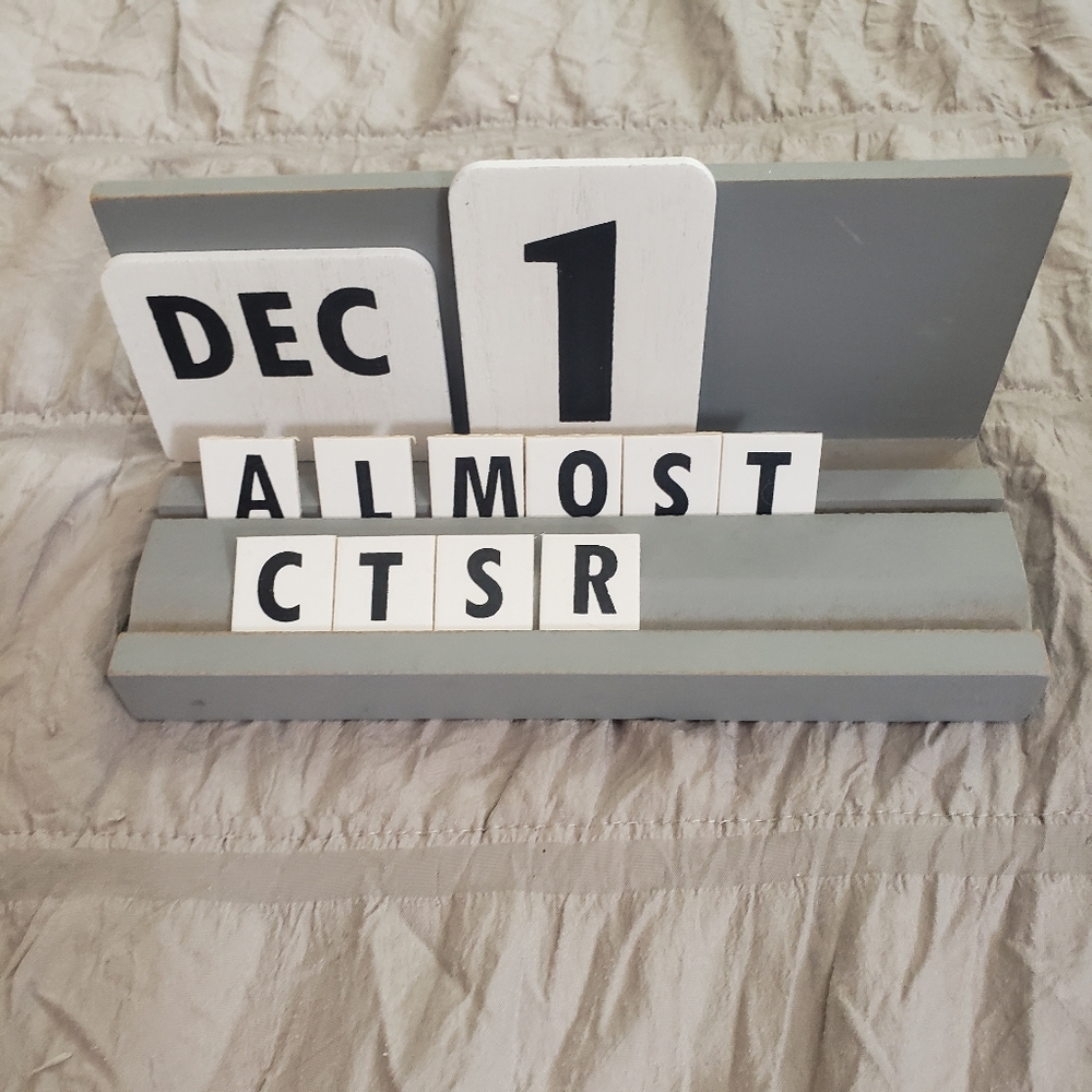 Gray Wooden Calendar Block Set NWOT
